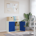 Dokumendikapp, helehall ja sinine, 90 x 40 x 70 cm, teras