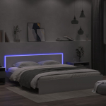LED-tulede ja peatsiga voodiraam, valge, 200 x 200 cm