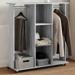 Ratastega riidekapp, hall sonoma tamm, 102x38x110 cm, tehispuit