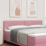 Led peaplaat led -ribatuledega geometric roosa 180 cm samet