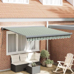 Sisset&otilde;mmatav varikatus roheline, valge 350 x 250 cm