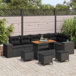 Aia diivanikomplekt 10 tk must pol&uuml;rotang