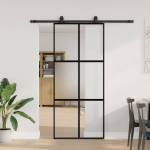 L&uuml;kanduks riistvara komplektiga must 90x205 cm karastatud klaas