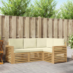 Diivanikomplektid 4 pcs Valge ja kreemjas 191 x 132,5 x 73 cm