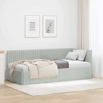 Nurga voodiraam peatsiga Helehall 90 cm x 190 cm Samet