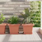 Ruutlillepott 6 tk kohviroosa 28,5 x 28,5 x 22 cm plastmass