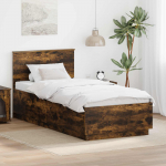 Voodiraam peatsiga suitsetatud tamm 100 x 200 cm tehispuit