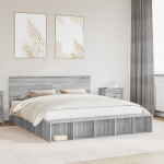 Voodiraam riiuliga peaga hall sonoma 200 x 200 cm tehispuit