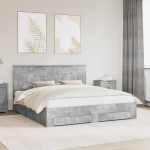 Voodiraam peatsiga sahtliga Betoonhall 200 x 200 cm Tehispuit