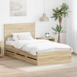 Voodiraam sahtliga peaga sonoma tamm 100 x 200 cm inseneripuit