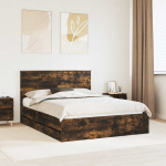 Voodiraam peatsiga Suitsetatud tamm 150 x 200 cm Inseneripuit