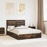 Laos voodi peaga Suitsetatud tamm 160 x 200 cm Tehispuit
