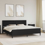 Voodi raam LED-ribadega peaga Must 180 x 200 cm Kunstnahk