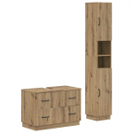 2-osaline Vannitoa Kapi Komplekt HOORN Artisan tamm Tehispuit