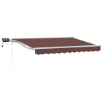 Manuaalne varikatus LED-idega Pruun 3,5 x 2 m