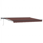 Manuaalne varikatus LED-idega Pruun 5 x 3 m