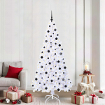 Tehisj&otilde;ulupuu koos 300 led-iga valge 210 cm pvc ja teras