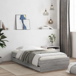 Voodiraam ladustamisega Betoonhall 80 x 200 cm Tehispuit