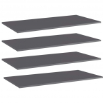 Riiuliplaadid 4 tk, hall, 100 x 50 x 1,5 cm, puitlaastplaat