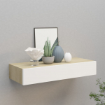Sahtliga seinariiul, tamm ja valge, 60x23.5x10cm, mdf