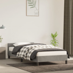 Voodiraam ilma madratsita, helehall, 90x200 cm, samet
