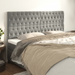 Voodipeatsid 4 tk, helehall, 100x7x78/88 cm, samet