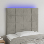 LED-voodipeats, helehall, 80x5x118/128 cm, samet
