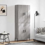 K&otilde;rge kapp, hall sonoma tamm, 69,5 x 34 x 180 cm, tehispuit