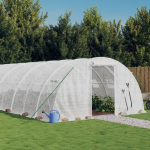Kasvuhoone terasraamiga, valge, 96 m&sup2;, 24x4x2 m