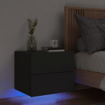 Seinale kinnitatav &ouml;&ouml;kapp LED-tuledega, must