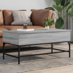 Diivanilaud, hall sonoma tamm, 100x50x45cm, tehispuit ja metall