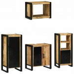 Vannitoa m&ouml;&ouml;blikomplekt 4 tk pruun 40 x 35 x 90 cm tugev mango puu