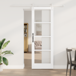 Libisev uks koos tarvikute komplektiga valge 73.5x211 cm solid wood pine