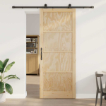 Liuguks naturaalne ja must 93 x 232 cm tugev m&auml;nnipuit ja teras