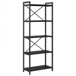 Raamatukapp Must tamm 60 x 30 x 155 cm Tehispuit