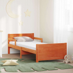 Voodiraam madratsiga peaga Pruun 80 x 200 cm Tahke m&auml;nd