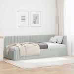 Nurga voodiraam peatsiga Helehall 80 cm x 200 cm Samet