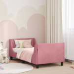 Laste voodiraam peatoega peaga Roosa 80 x 160 cm Samet