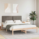 Voodiraam Pehme Peatoega Pruunikashall 150 x 200 cm Tahke m&auml;nd