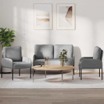 Diivanikomplektid 3 tk Helehall 115 x 56 x 80 cm Vineer