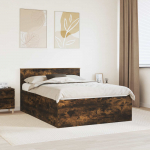 Voodiraam peatsiga suitsetatud tamm 150 x 200 cm tehispuit