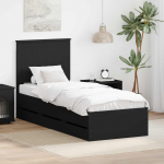 Voodiraam peatsiga sahtliga Must 75 x 190 cm Inseneripuit