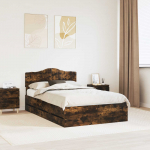 Voodiraam sahtliga suitsetatud tamm 135 x 190 cm inseneripuit