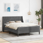 Voodiraam madratsiga madratsiga Tumehall 140 x 190 cm Samet