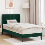 Voodiraam peatsiga Tume rohelise 80 x 200 cm Samet