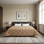 Talve tek Pruunikashall 200 x 240 cm Mikrokiud ja Teddy villa