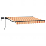 Manuaalne varikatus LED-idega Kollane ja oranž 3,5 x 2 m