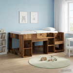 Laste voodiraam koos ladustamisega Vana puit 80 x 160 cm