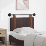Rippuv voodipeats LED-valgustusega Tume pruun Antiik PU