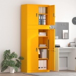 Hoiukapp 2 tk Sinepikollane 80 x 40 x 210 cm Teras Lukustatav